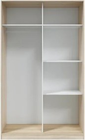 Armadio Guardaroba Appendiabiti 2 Ante Scorrevoli 120 Cm Rovere Canadian Bianco TOP120F