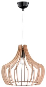 Lampada a sospensione marrone chiaro in legno e metallo Legno, altezza 150 cm - Trio