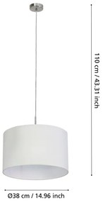 Eglo 31571 - Lampadario a sospensione con filo PASTERI 1xE27/60W/230V