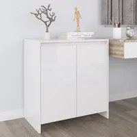 Credenza Bianco Lucido 70x41x75 cm in Legno Multistrato cod mxl 8261