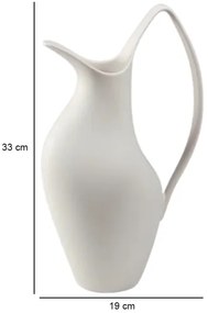 Vaso in ceramica bianco 33x17x19 cm
