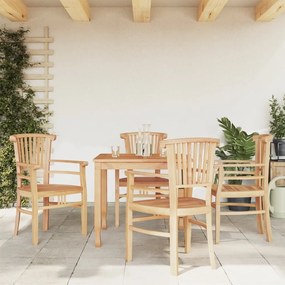 Set Da Pranzo Per Giardino 5 Pz İn Legno Massello Di Teak /