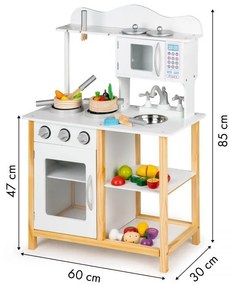 Cucina in legno per bambini + accessori Ecotoys