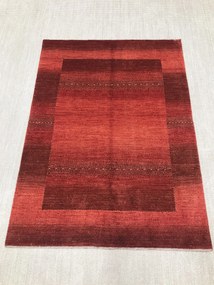 Loribaft Tappeto 150 x 200 Rosso (Iran) Annodato A Mano