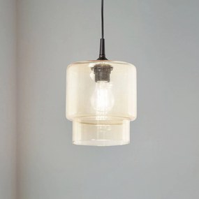 Lampada a sospensione in vetro Nesto Argon, dimmerabile, Crema / Ambra, Soggiorno / Sala da pranzo, Vetro, Lampada a sospensione