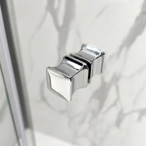 Porta doccia nicchia 80 cm a soffietto con vetro in cristallo trasparente Ted