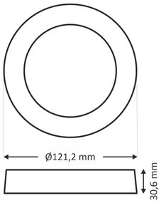 Plafoniera LED ROUND LED/6W/230V 4000K diametro 12,1 cm nero