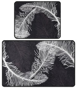 Set di tappetini per il bagno color antracite 2 pz 60x100 cm Alisan – Foutastic