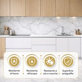 Pannello decorativo effetto marmo set 6 pz 4,3 mt2 PVC in UV 120 x 60 Marmo Bianco