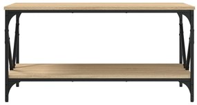 Tavolino da salotto rovere sonoma 90x50x45 cm legno multistrato