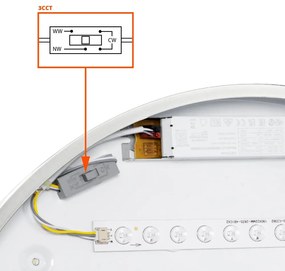 Plafoniera LED Rotonda 36W CCT, Ø500mm, Legno/Bianco Colore Bianco Variabile CCT