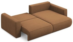 Divano angolare color terracotta allungabile/con contenitore (con penisola a destra/con chaise lounge) Kapua – Makamii