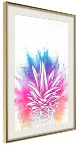 Poster  Rainbow Pineapple Crown  Cornice Quadri Cornice d'oro con passe-partout, Larghezza x Altezza Home decor 20x30