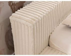 Letto matrimoniale imbottito beige con contenitore e rete inclusi 200x200 cm Cloe – Ropez