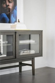 Vetrina marrone in rovere con ante scorrevoli 170x75 cm Hazelton - Rowico