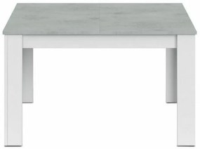 Tavolo allungabile da pranzo rettangolare in legno 140-190x90 cm Kendra Cemento/Bianco