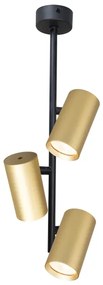 Brilagi - Lampadario a sospensione con supporto rigido SELE VERTICAL 3xGU10/30W/230V nero/oro