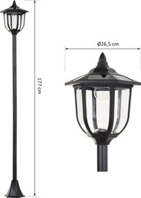 Lampione da Giardino LED a Energia Solare H177 cm  Vincent...