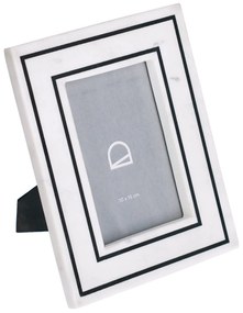 Kave Home - Cornice per foto Vittoria in marmo bianco e nero 23 x 18 cm