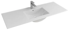 Kamalu - Lavabo da incasso per mobili 120 cm in ceramica bianca | Litos-K7012