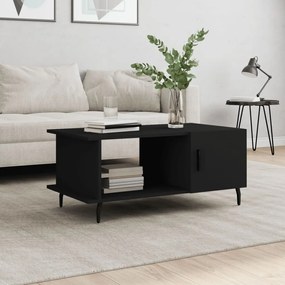 Tavolino Da Salotto Nero 90x50x40 Cm İn Legno Multistrato /
