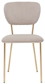 Sedie design in velluto color talpa e metallo dorato (set di 2) LEPIDUS