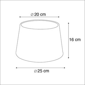 Paralume in cotone nero con interno dorato 25/20/16