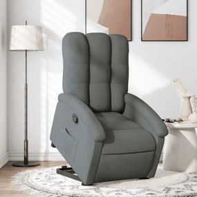 Poltrona Alzapersona Reclinabile Grigio Scuro İn Tessuto /