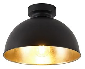 Plafoniera industriale nera e oro 28 cm - Magnax