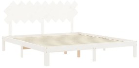 Giroletto con testiera bianco 6ft super king in legno massello