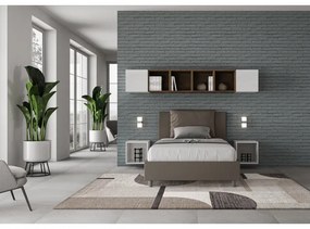 Letto contenitore imbottito 120x190 similpelle cappuccino Antea
