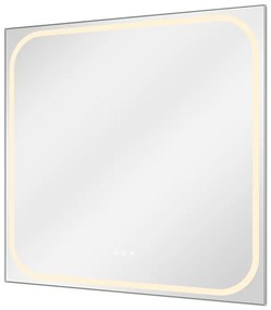 Specchio con illuminazione integrata bagno quadrato SENSEA L 80 x H 80 x P 3 cm grigio / argento