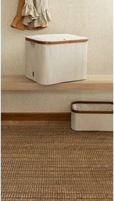 Scatola con coperchio color crema in tessuto 40,5x33x30 cm Bamboo/Linen – Bigso