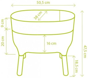 Vaso per coltivazione in plastica con sistema di auto-irrigazione Urbalive – Plastia