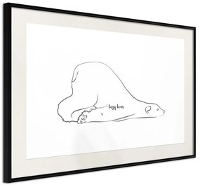 Poster  Resting Polar Bear  Cornice Quadri Cornice nera con pass-partout, Larghezza x Altezza Home decor 45x30