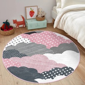 Tappeto per bambini rosa-grigio ø 80 cm Comfort - Mila Home