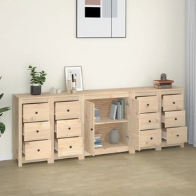 Credenza 230x35x80 cm in legno massello di pino