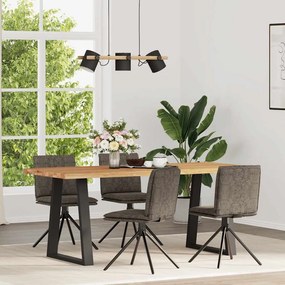 Sedie Da Pranzo 4 Pz Grigio Scuro İn Similpelle Scamosciata /