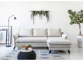 Divano letto angolare beige chiaro, angolo destro Charming Charlie - Miuform