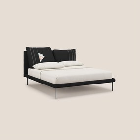 Giselle letto moderno con cuscini testata regolabili con tasche in microfibra impermeabile T11 nero