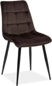 Sedia chic in velluto marrone/nero Blu48