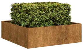 Fioriera Arrugginita 100x100x30 Cm İn Acciaio Corten /