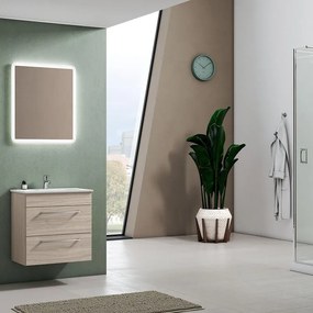 Mobile sottolavabo e lavabo Giò per vasca centrale olmo rousseau L 61 x H 61.5 x P 40 cm 2 cassetti