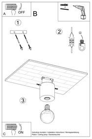 Plafoniera SALGADO 1xE27/60W/230V concrete