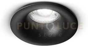 Faretto incasso fisso in acciaio nero oasis 1 luce attacco gu10 d.8...