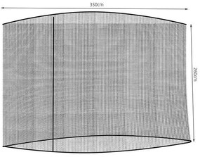 Zanzariera per ombrellone da giardino 3,5 m - nero