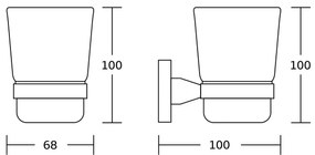 Aqualine - Portaspazzolino a parete SAMBA bianco latte vetro/cromo lucido
