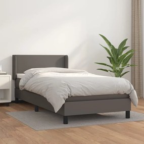 Giroletto A Molle Con Materasso Grgio 90x200 Cm İn Similpelle /
