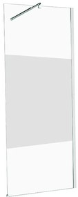 Box doccia walk-in, vetro serigrafato 6 mm, L 70-120 cm x H 200 cm, profilo cromo