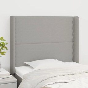Testiera Ad Orecchio Grigio Chiaro 103x16x118/128 Cm İn Tessuto /